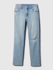 Gap Blue Mid Rise Rip Knee Girlfriend Jeans - Image 4 of 5