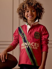 Joules Boys' Tournament Red Rugby Shirt - Image 1 of 7