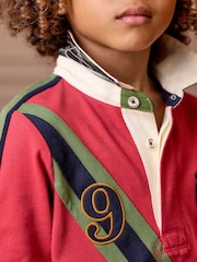 Joules Boys' Tournament Red Rugby Shirt - Image 4 of 7