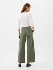 Gap Green High Waisted Wide Leg Utility Jeans - Image 2 of 9