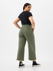Gap Green High Waisted Wide Leg Utility Jeans - Image 4 of 9