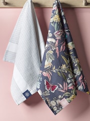 Kew Gardens Set of 2 100% Cotton Midnight Teatowels & Double Oven Gloves - Image 3 of 4