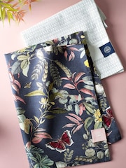 Kew Gardens Set of 2 100% Cotton Midnight Teatowels & Double Oven Gloves - Image 4 of 4