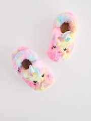 Multi Unicorn Faux Fur Clog Slippers - Image 2 of 6