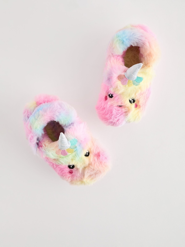 Multi Unicorn Faux Fur Clog Slippers - Image 2 of 6