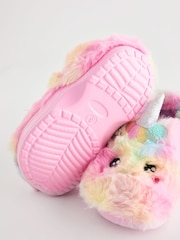 Multi Unicorn Faux Fur Clog Slippers - Image 6 of 6