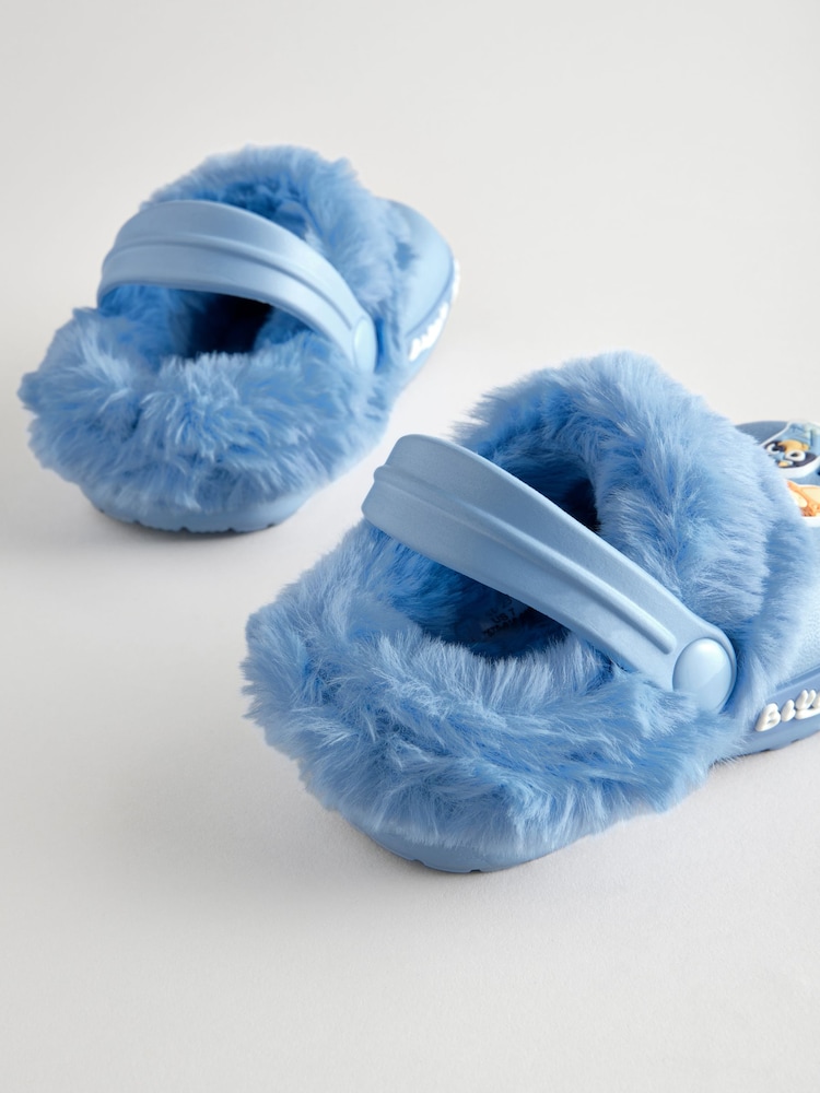 Blauw - Bluey - pantoffelklompen met voering van imitatiebont - Image 5 of 6