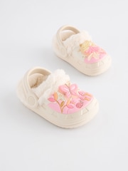 Crème - Chaussons sabots doublés de fausse fourrure - Image 1 de 2