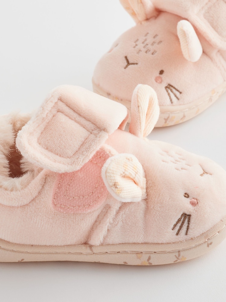 Neutral Cream Bunny Corduroy Cupsole Slippers - Image 4 of 7