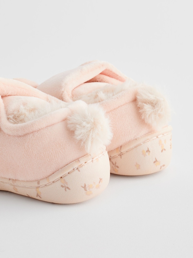 Neutral Cream Bunny Corduroy Cupsole Slippers - Image 5 of 7