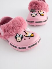 Pink Minnie Mouse Faux Fur Lined Clog Slippers - Image 4 of 5