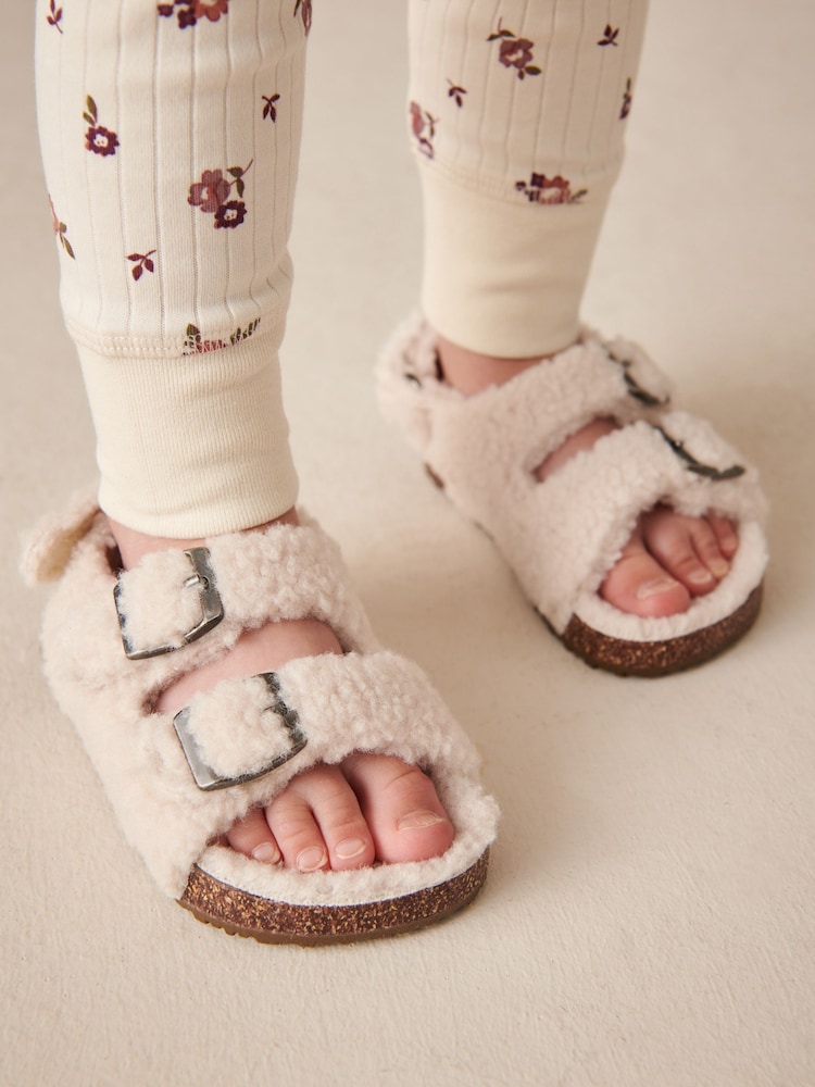 Neutral Borg Corkbed Two Strap Slippers - Image 1 of 7