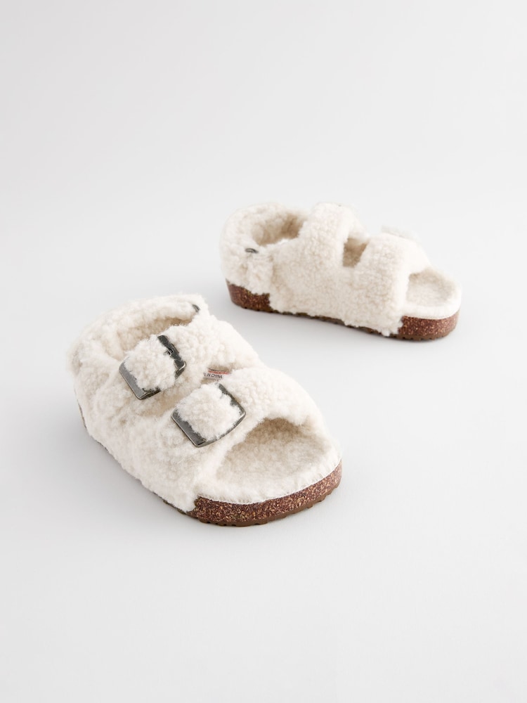 Peau de mouton neutre - Chaussons à deux lanières Corkbed - Image 3 of 7