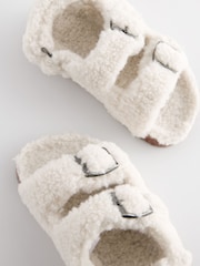 Neutral Borg Corkbed Two Strap Slippers - Image 6 of 7