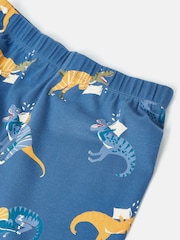 Joules Doze Days Blue & Orange Dinosaur Print Jersey Pyjama Set - Image 9 of 9