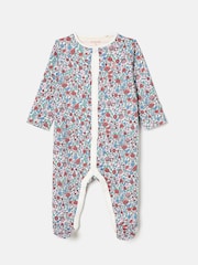 Joules Girls' Razamataz Blue Ditsy Print Cotton Babygrow - Image 1 of 4