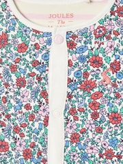 Joules Girls' Razamataz Blue Ditsy Print Cotton Babygrow - Image 2 of 4