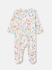Joules Girls' Razamataz Cream Horse Print Cotton Babygrow - Image 2 of 4