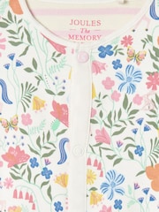Joules Girls' Razamataz Cream Horse Print Cotton Babygrow - Image 4 of 4