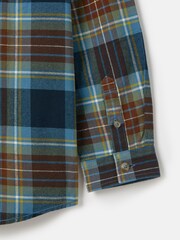 Joules Boys' Buchanan Blue Checked Shirt - Image 4 of 5