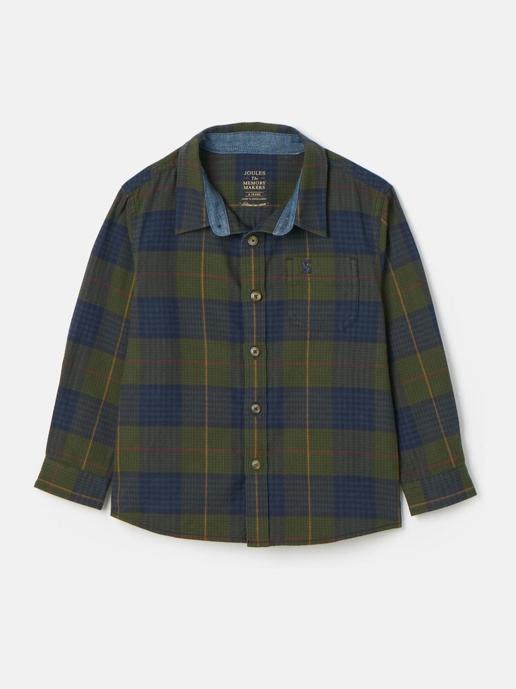 Joules Boys' Buchanan Green Checked Shirt - Image 1 of 5