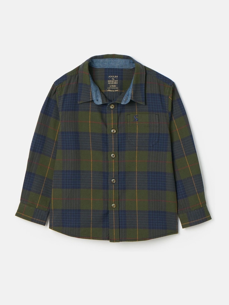 Joules Boys' Buchanan Green Checked Shirt - Image 1 of 5 Joules Boys' Buchanan Green Checked Shirt - Image 1 of 5