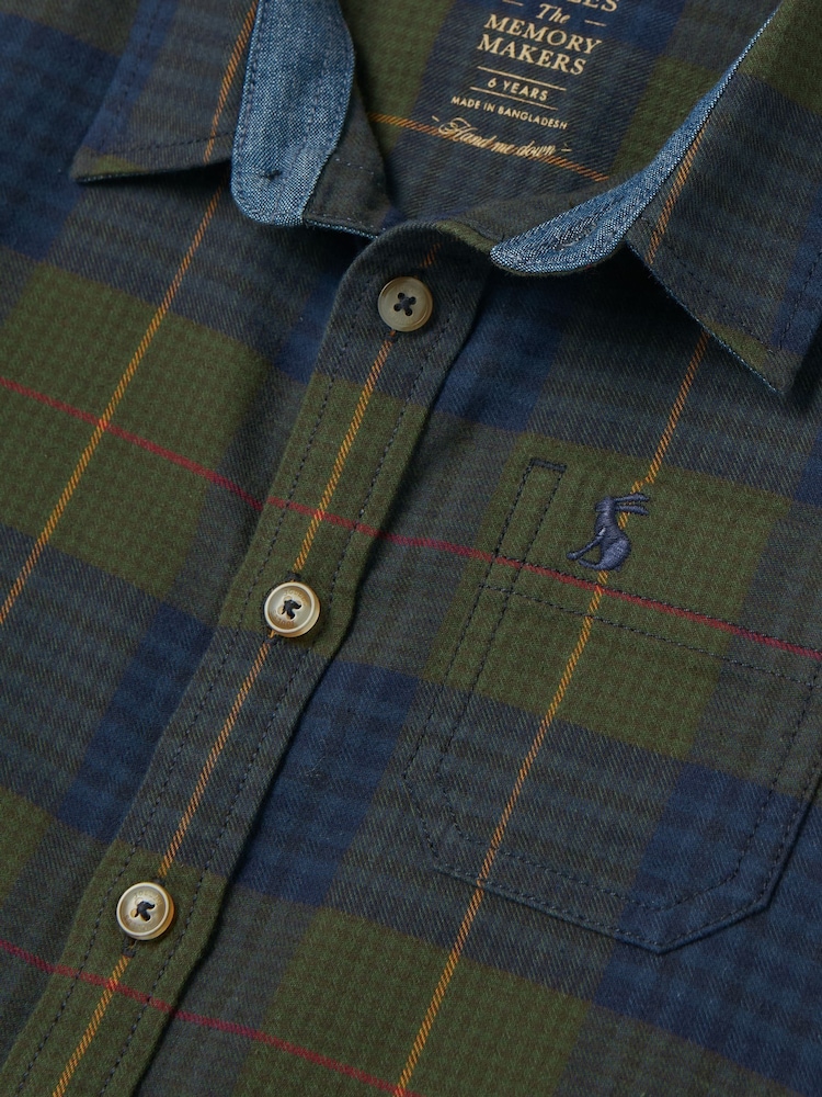Joules Boys' Buchanan Green Checked Shirt - Image 5 of 5 Joules Boys' Buchanan Green Checked Shirt - Image 5 of 5