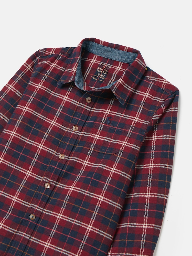 Joules Boys' Buchanan Red Checked Shirt - Image 2 of 4