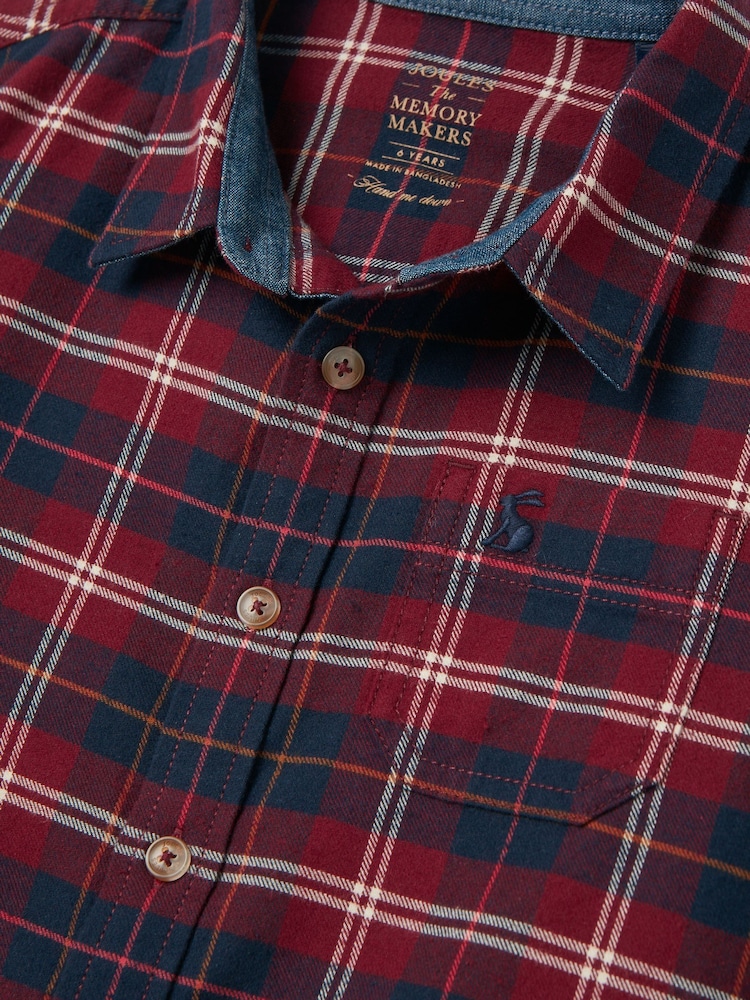 Joules Boys' Buchanan Red Checked Shirt - Image 4 of 4