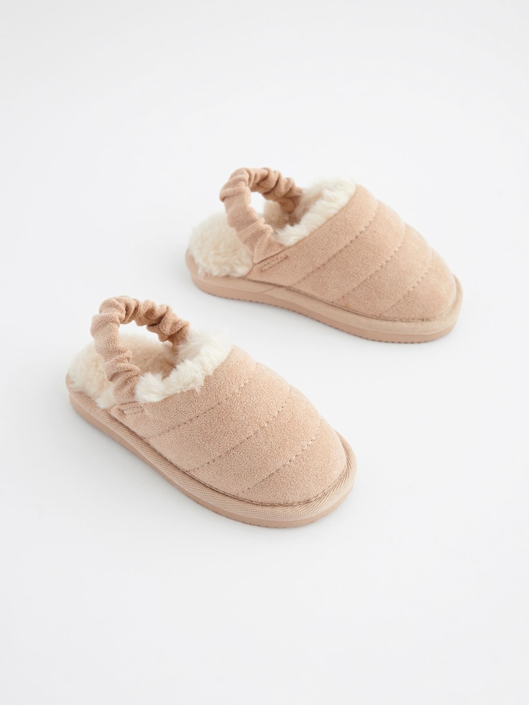 Neutral Quilted Mules Slippers - Image 1 of 5