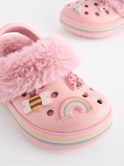 Pink Character Faux Fur Lined Clog Slippers - Image 1 of 5