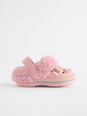 Pink Character Faux Fur Lined Clog Slippers - Image 2 of 5
