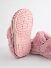Pink Character Faux Fur Lined Clog Slippers - Image 4 of 5