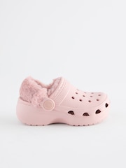 Pink Faux Fur Lined Clog Slippers - Image 2 of 5