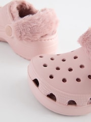 Pink Faux Fur Lined Clog Slippers - Image 4 of 5