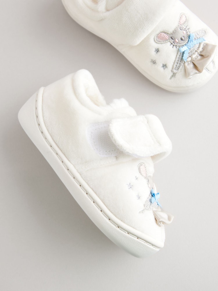White Fairy Mouse Corduroy Cupsole Slippers - Image 3 of 6
