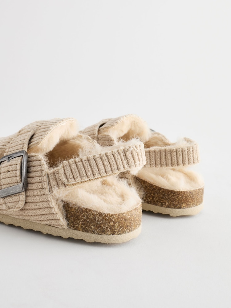 Neutral Corduroy Corkbed Slippers - Image 3 of 7