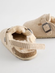 Neutral Corduroy Corkbed Slippers - Image 4 of 7