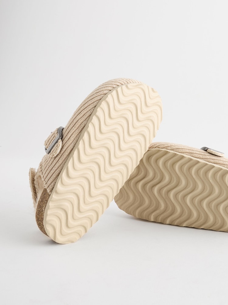 Neutral Corduroy Corkbed Slippers - Image 5 of 7