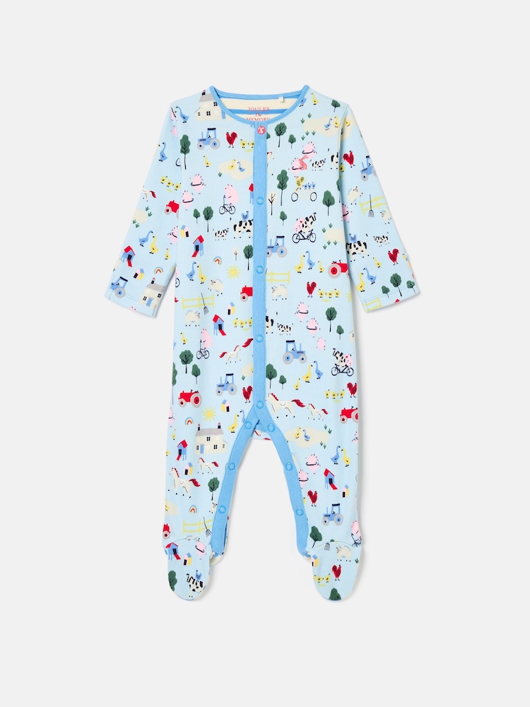 modra Kmetija potisk; vzorec - Joules Razamataz bombaž Babygrow - Slika 1 iz 3 modra Kmetija potisk; vzorec - Joules Razamataz bombaž Babygrow - Slika 1 iz 3