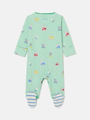 Joules Razamataz Green Farm Print Cotton Babygrow - Image 2 of 4