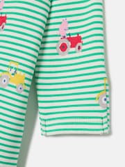 Joules Razamataz Green Farm Print Cotton Babygrow - Image 4 of 4