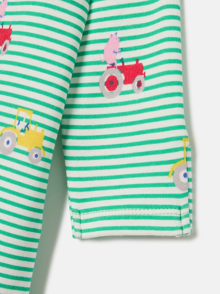 Joules Razamataz Green Farm Print Cotton Babygrow - Image 4 of 4