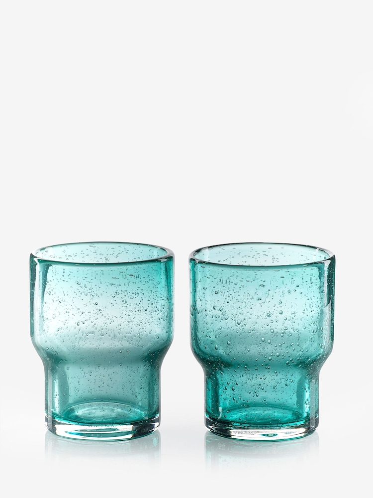 Sur La Table Set of 4 Green Colour Me Happy Glass Tumblers - Image 2 of 2 Sur La Table Set of 4 Green Colour Me Happy Glass Tumblers - Image 2 of 2