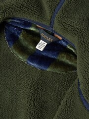 Joules Boys' Montague Green & Blue Stripe Fleece Dressing Gown - Image 3 of 4