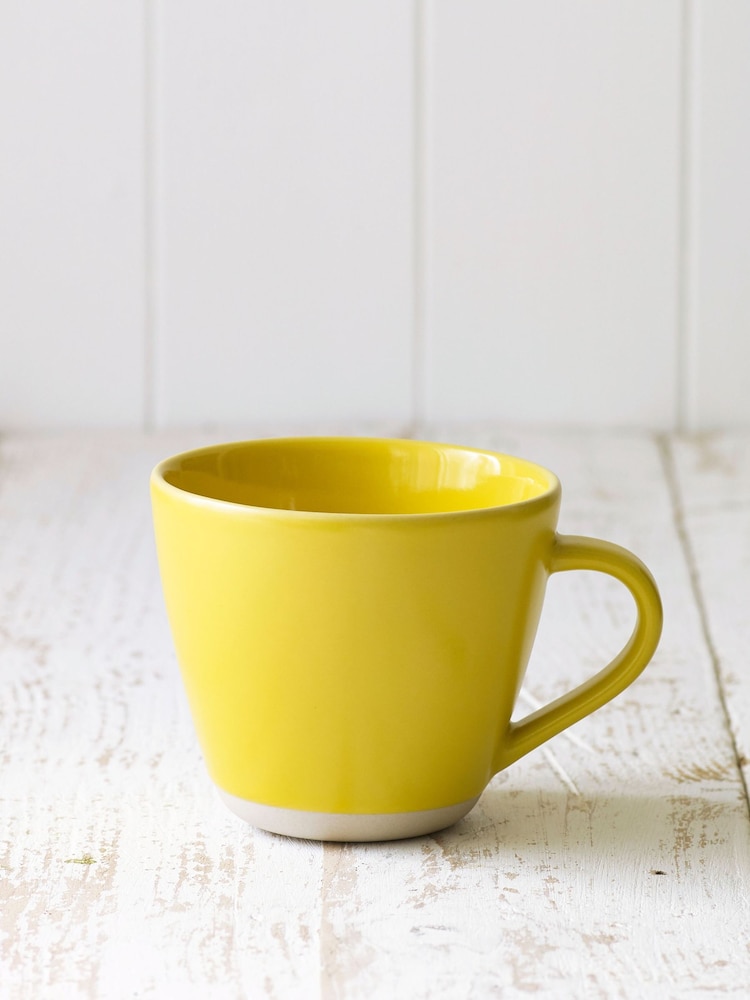 Sur La Table Set of 4 Yellow Colour Me Happy Mugs - Image 1 of 2