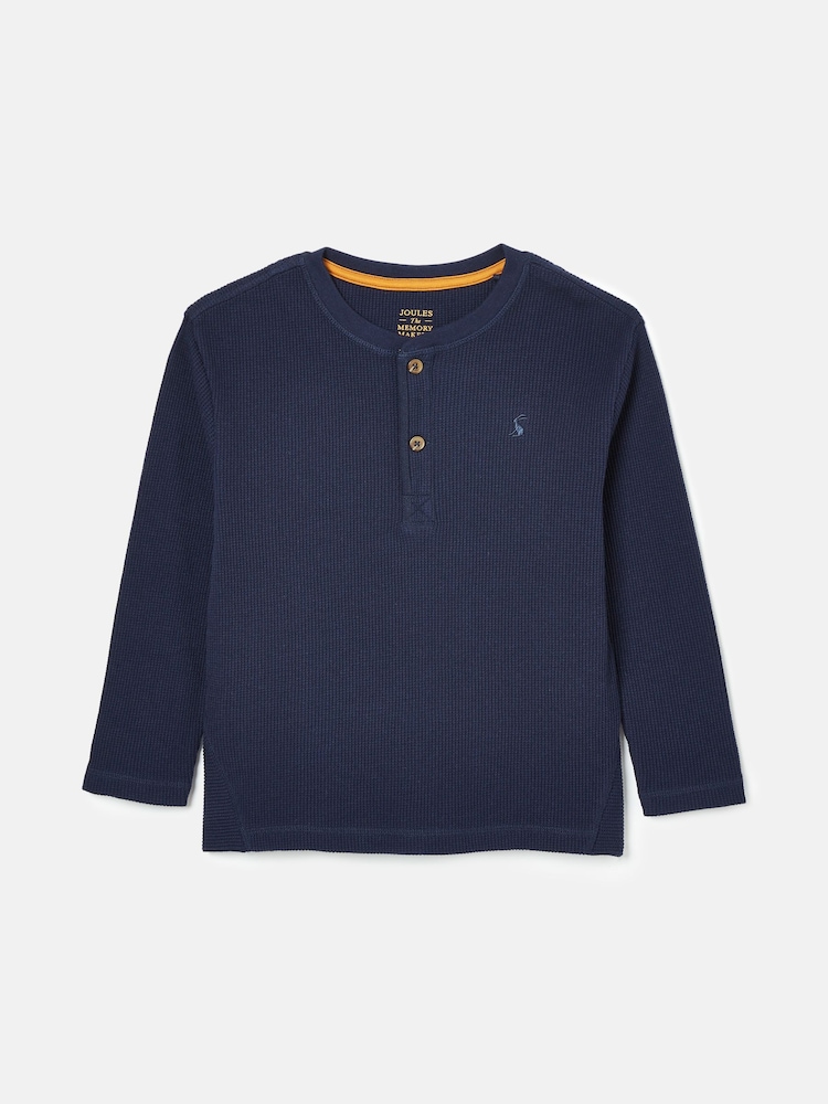 Joules Boys' Arthur Blue Henley Top - Image 1 of 4