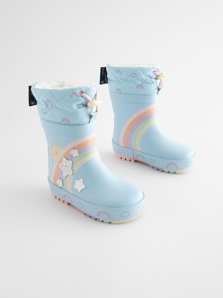Blue Rainbow Cuff Wellies - Image 1 of 6