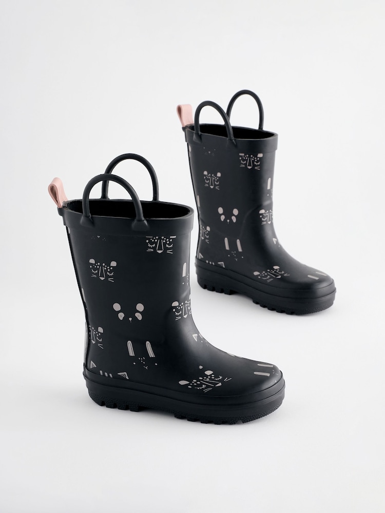 Charcoal Grey Character Handle Wellies - Image 1 of 5