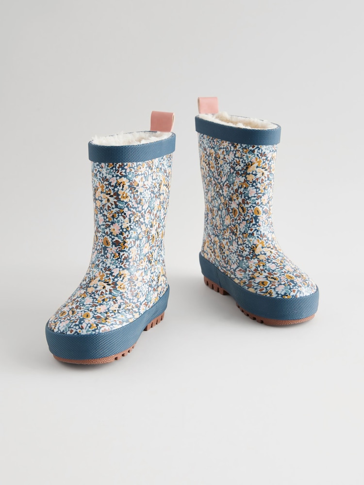Navy Floral Print Wellies - Image 1 of 5